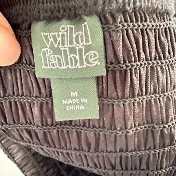 Wild Fable Women's Size Medium Black Satin Sleeveless Leopard Side Bodycon Dress - Picture 7 of 9